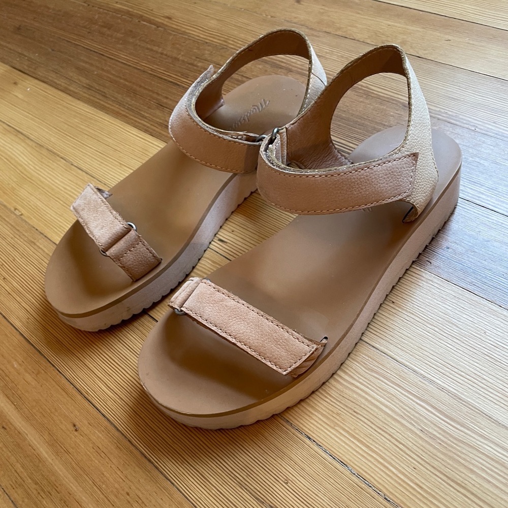 Madewell Tan Platform Velcro Sandals - Picture 5 of 6